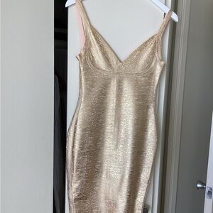 Shimmering Gold Sleeveless Mini Dress